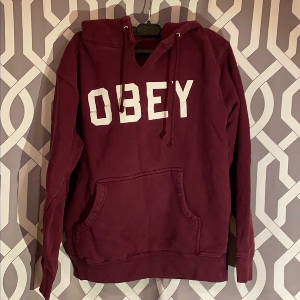 Obey Maroon Hoodie